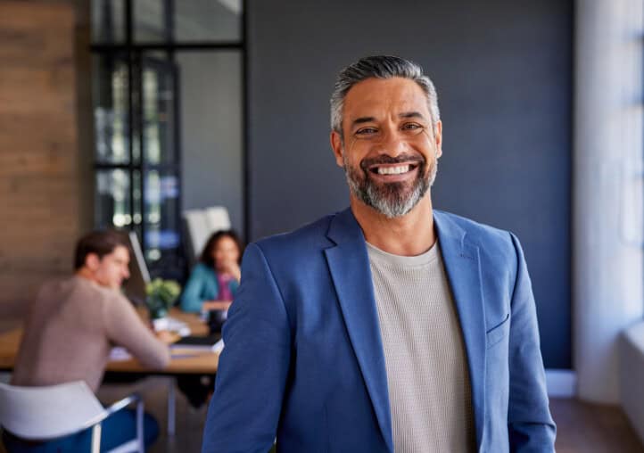 portrait of middle eastern businessman looking at camera